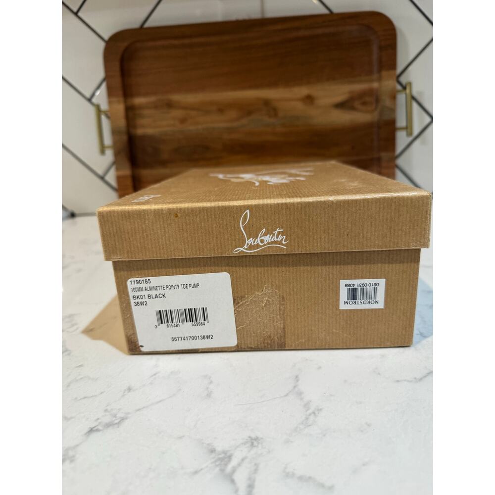 Christian Louboutin Alminette black suede 100MM pointed-toe pump size 38W2 - Picture 15 of 15